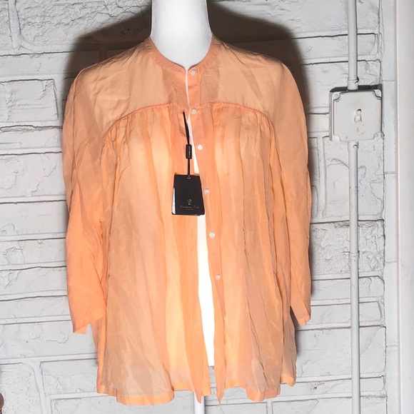 Massimo Dutti Tops - Massimo Dutti sheer peach 🍑 blouse Large